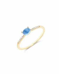 "Azure" Gold, Diamonds And London Blue Topaz Small Ring