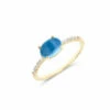 "Azure" Gold, Diamonds And London Blue Topaz Medium Ring -Nanis Sales 974