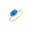 "Azure" Gold, Diamonds And London Blue Topaz Big Ring