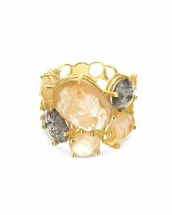 "Ipanema" Gold And Rutilated Quartz Band Ring -Nanis Sales AH23 515 ST 1