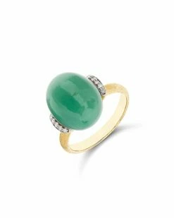"Amazonia" Gold, Diamonds And Green Aventurine Ring (LARGE)