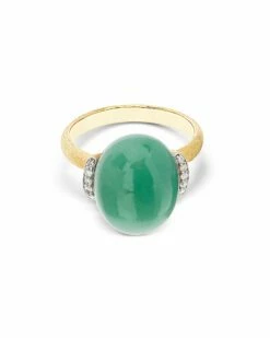 "Amazonia" Gold, Diamonds And Green Aventurine Ring (LARGE) -Nanis Sales AS1 603 ST F1 3