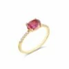 "Tourmalines" Gold, Diamonds And Pink Tourmaline Ring (medium)