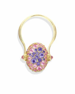 "Reverse" Gold, Sapphire, Tsavorite, Amethyst, Green Labradorite And Rock Crystal Double-face Ring (MEDIUM) -Nanis Sales AS12 584 ST F1