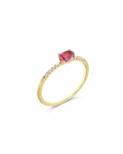 "Tourmalines" Gold, Diamonds And Pink Tourmaline Ring (small)