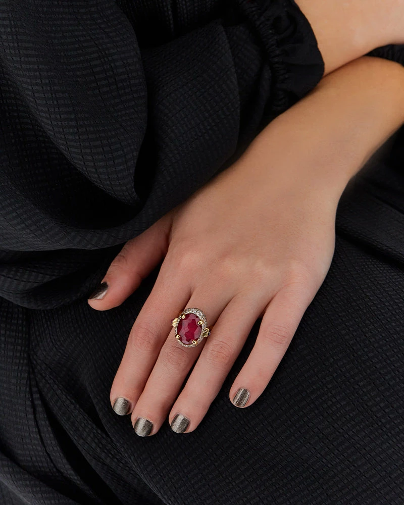 "Reverse" Gold, Diamonds, Rubies And Rock Crystal Double-face Ring (LARGE) 4 "Reverse" Gold, Diamonds, Rubies And Rock Crystal Double-face Ring (LARGE) - Image 2