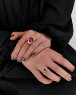 "Reverse" Gold, Diamonds, Rubies And Rock Crystal Double-face Ring (LARGE) 14 "Reverse" Gold, Diamonds, Rubies And Rock Crystal Double-face Ring (LARGE) -Nanis Sales AS13 584 AS23 584