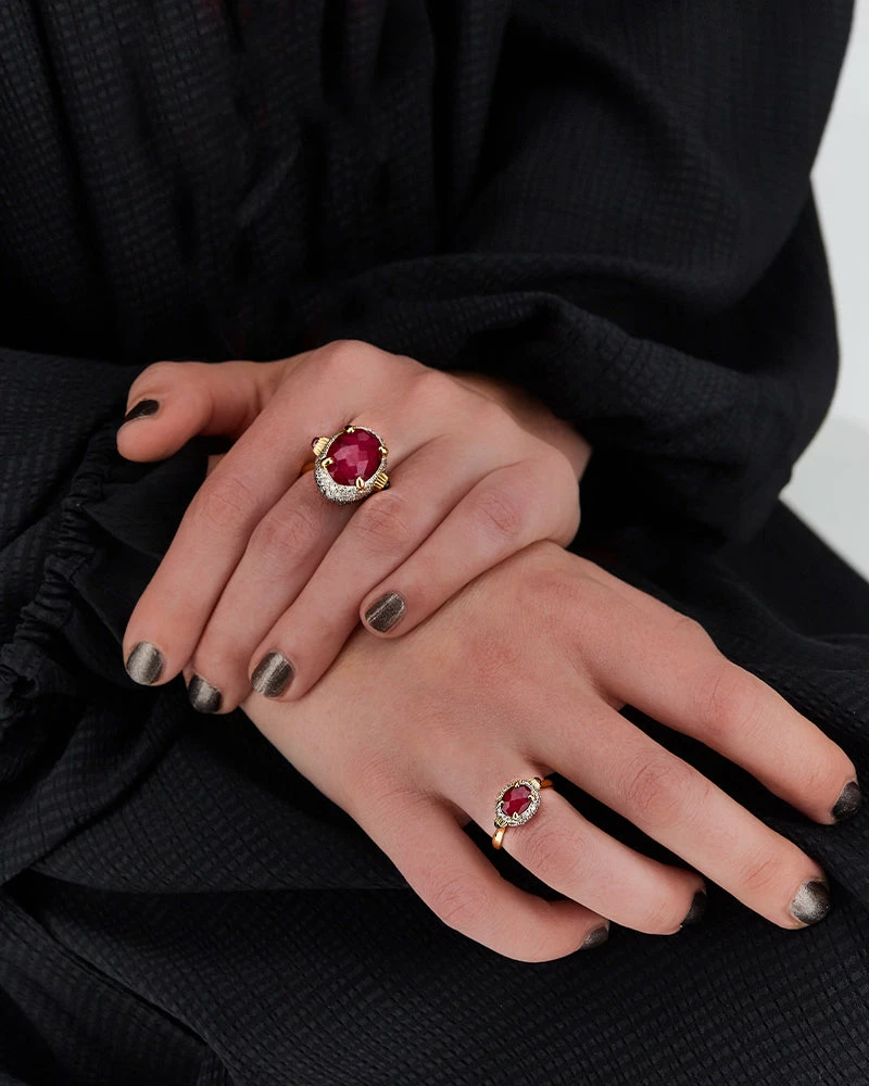 "Reverse" Gold, Diamonds, Rubies And Rock Crystal Double-face Ring (LARGE) 7 "Reverse" Gold, Diamonds, Rubies And Rock Crystal Double-face Ring (LARGE) - Image 5