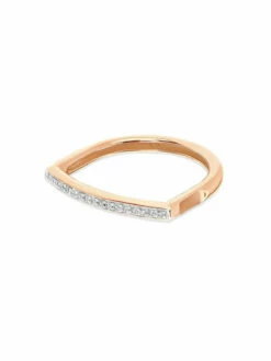 SUNSET "Libera" Rose Gold And Diamonds Pavé Essential Ring
