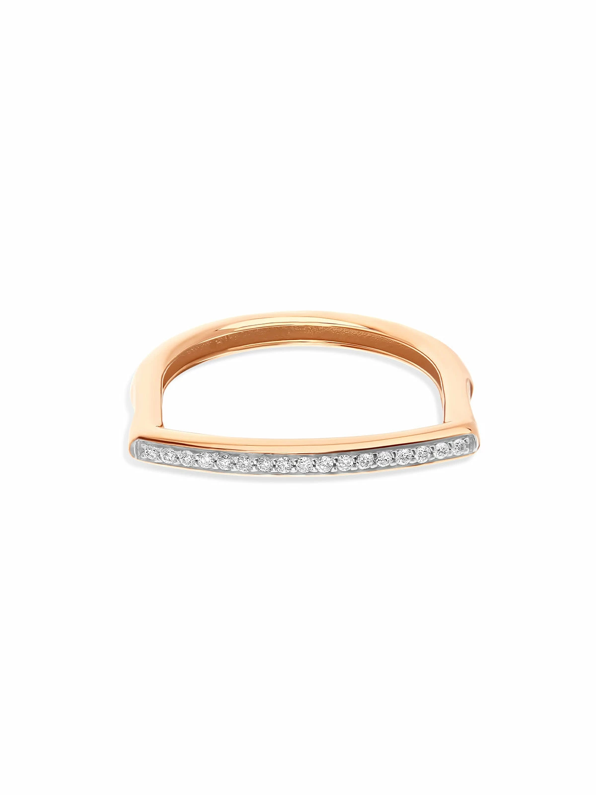 SUNSET "Libera" Rose Gold And Diamonds Pavé Essential Ring 5 SUNSET "Libera" Rose Gold And Diamonds Pavé Essential Ring - Image 3