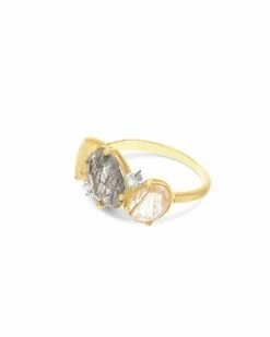 "Ipanema" Grey And Yellow Rutilated Quartz Ring -Nanis Sales AS14 576 ST 2