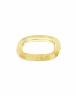 "Libera" Big Squared Gold And Diamonds Ring -Nanis Sales AS15 602 ST B
