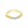 "Libera" Big Squared Gold And Diamonds Ring -Nanis Sales AS15 602 ST F1