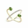 "Tourmalines" Gold, Diamonds And Green Tourmaline Criss Cross Ring -Nanis Sales AS16 598 ST F