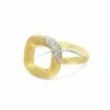 "Libera" Small Squared Gold And Diamonds Ring -Nanis Sales AS16 602 ST L