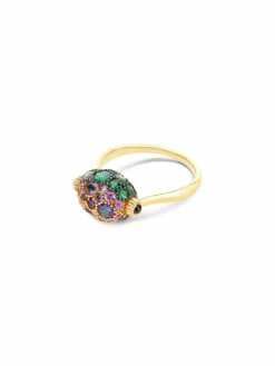 "Reverse" Gold, Sapphire, Tsavorite, Amethyst, Green Labradorite And Rock Crystal Double-face Ring (SMALL) -Nanis Sales AS17 584 ST D2