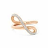 SUNSET "Libera" Rose Gold And Diamonds Embrace Ring