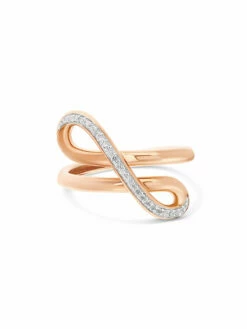 SUNSET "Libera" Rose Gold And Diamonds Embrace Ring