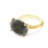"Ipanema" Grey Rutilated Quartz, Diamonds And 18kt Gold Big Ring -Nanis Sales AS2 576 ST B1 2