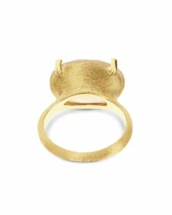 "Ipanema" Yellow Rutilated Quartz, Diamonds And 18kt Gold Big Ring -Nanis Sales AS2 576 ST G1 2