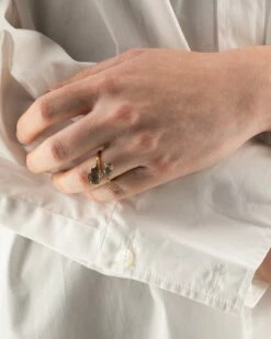 "Ipanema" Grey Rutilated Quartz, Diamonds And 18kt Gold Open Ring -Nanis Sales AS2 596 2