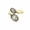 "Ipanema" Grey Rutilated Quartz, Diamonds And 18kt Gold Open Ring -Nanis Sales AS2 596 ST F1