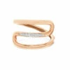 SUNSET "Libera" Rose Gold And Diamonds Spiral Ring