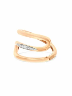 SUNSET "Libera" Rose Gold And Diamonds Spiral Ring -Nanis Sales AS2 602 ROSE 3