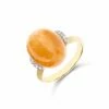 "Petra" Gold, Diamonds And Orange Aventurine Ring (LARGE)