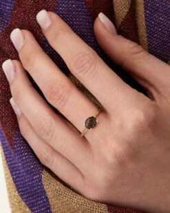 "Ipanema" Grey Rutilated Quartz, Diamonds And 18kt Gold Small Ring 7 "Ipanema" Grey Rutilated Quartz, Diamonds And 18kt Gold Small Ring -Nanis Sales AS20 576 G F2 af8b53cf 51a0 4bf4 9ea1 5faa4fcd91c3