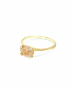 "Ipanema" Yellow Rutilated Quartz, Diamonds And 18kt Gold Small Ring