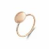 SUNSET "Dancing élite" Rose Gold Boule And Diamonds Pavé Ring (medium)