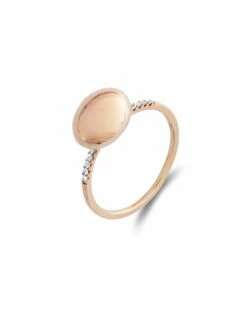 SUNSET "Dancing élite" Rose Gold Boule And Diamonds Pavé Ring (medium)
