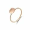 SUNSET "Dancing élite" Rose Gold Boule And Diamonds Pavé Ring (small)