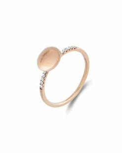 SUNSET "Dancing élite" Rose Gold Boule And Diamonds Pavé Ring (small)