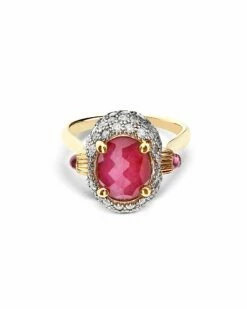 "Reverse" Gold, Diamonds, Rubies And Rock Crystal Double-face Ring (MEDIUM) -Nanis Sales AS26 584 ST R