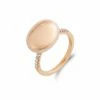 SUNSET "Dancing élite" Rose Gold Boule And Diamonds Pavé Ring (large)