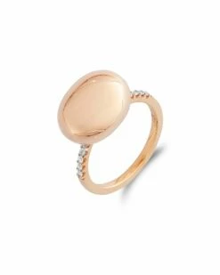 SUNSET "Dancing élite" Rose Gold Boule And Diamonds Pavé Ring (large)