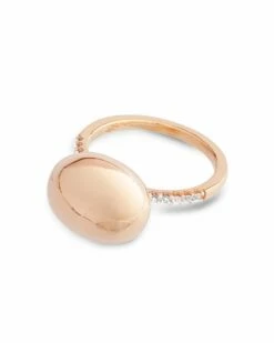 SUNSET "Dancing élite" Rose Gold Boule And Diamonds Pavé Ring (large) -Nanis Sales AS27 583 ROSE3
