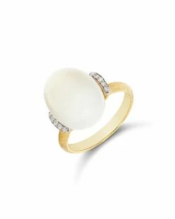 "White Desert" Gold, Diamonds And Moonstone Ring (LARGE)