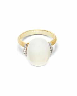 "White Desert" Gold, Diamonds And Moonstone Ring (LARGE) -Nanis Sales AS3 575 ST F 3