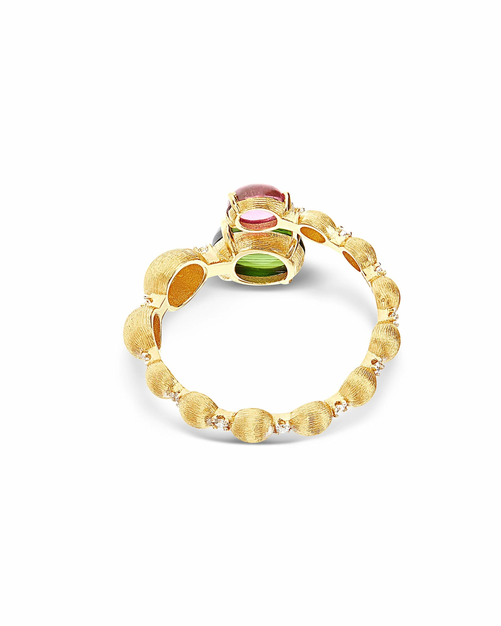 "Tourmalines" Gold And Diamonds, Green And Pink Tourmalines Ring (small) 6 "Tourmalines" Gold And Diamonds, Green And Pink Tourmalines Ring (small) - Image 4
