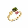 "Tourmalines" Gold And Diamonds, Green And Pink Tourmalines Ring (small)