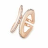 SUNSET "libera Icon" Rose Gold And Diamonds Statement Ring