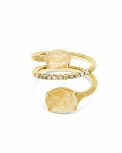 "Ipanema" Yellow Rutilated Quartz, Diamonds And 18kt Gold Spiral Ring -Nanis Sales AS4 596 ST F1 1 f0e96dbe d992 4452 b808 897e2effd44c
