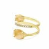 "Ipanema" Yellow Rutilated Quartz, Diamonds And 18kt Gold Spiral Ring -Nanis Sales AS4 596 ST F1 3