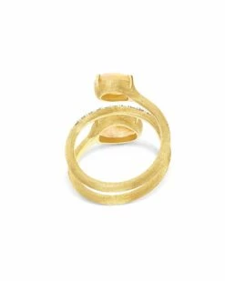 "Ipanema" Yellow Rutilated Quartz, Diamonds And 18kt Gold Spiral Ring -Nanis Sales AS4 596 ST F1 4