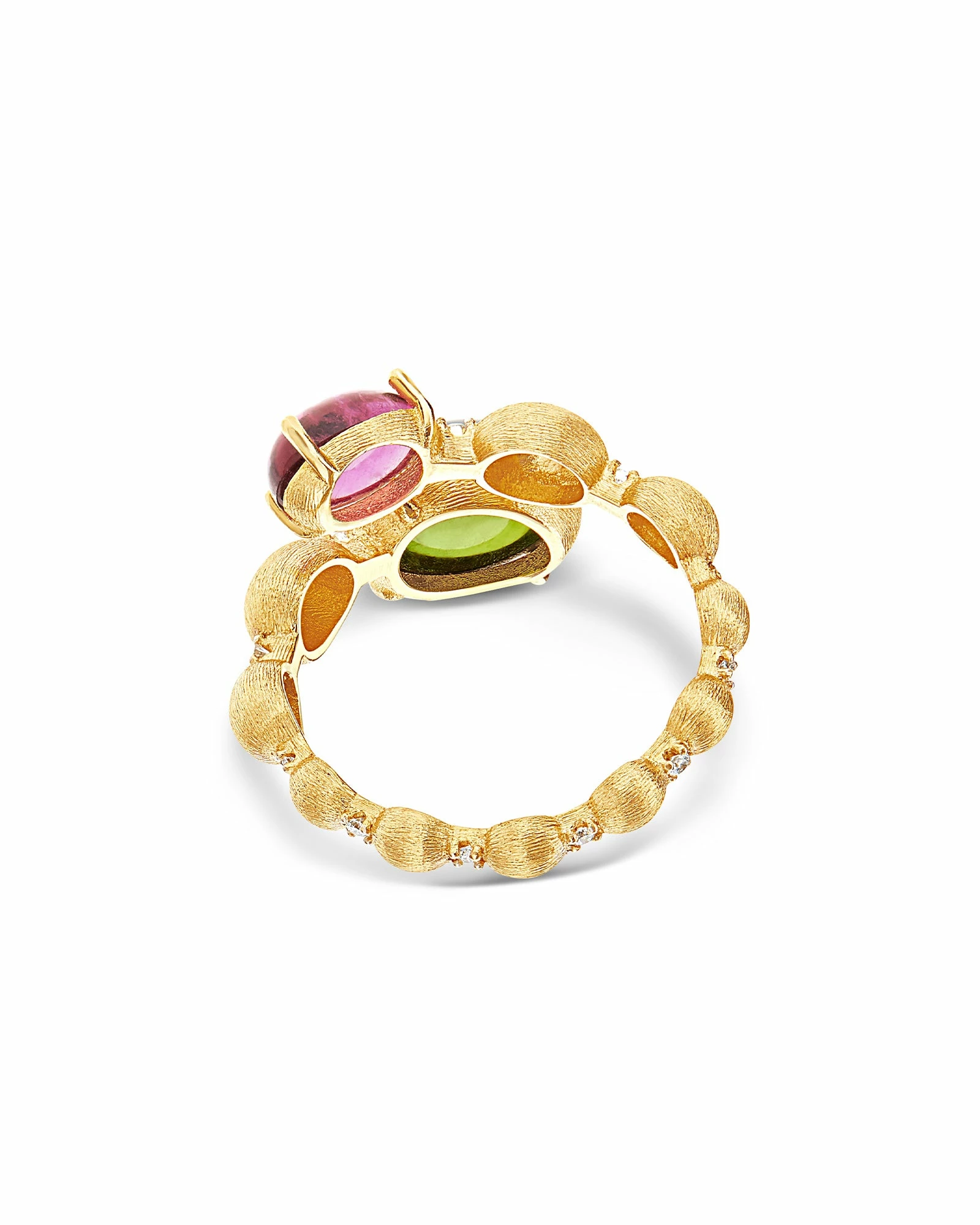 "Tourmalines" Gold And Diamonds, Green And Pink Tourmalines Ring (large) 6 "Tourmalines" Gold And Diamonds, Green And Pink Tourmalines Ring (large) - Image 4