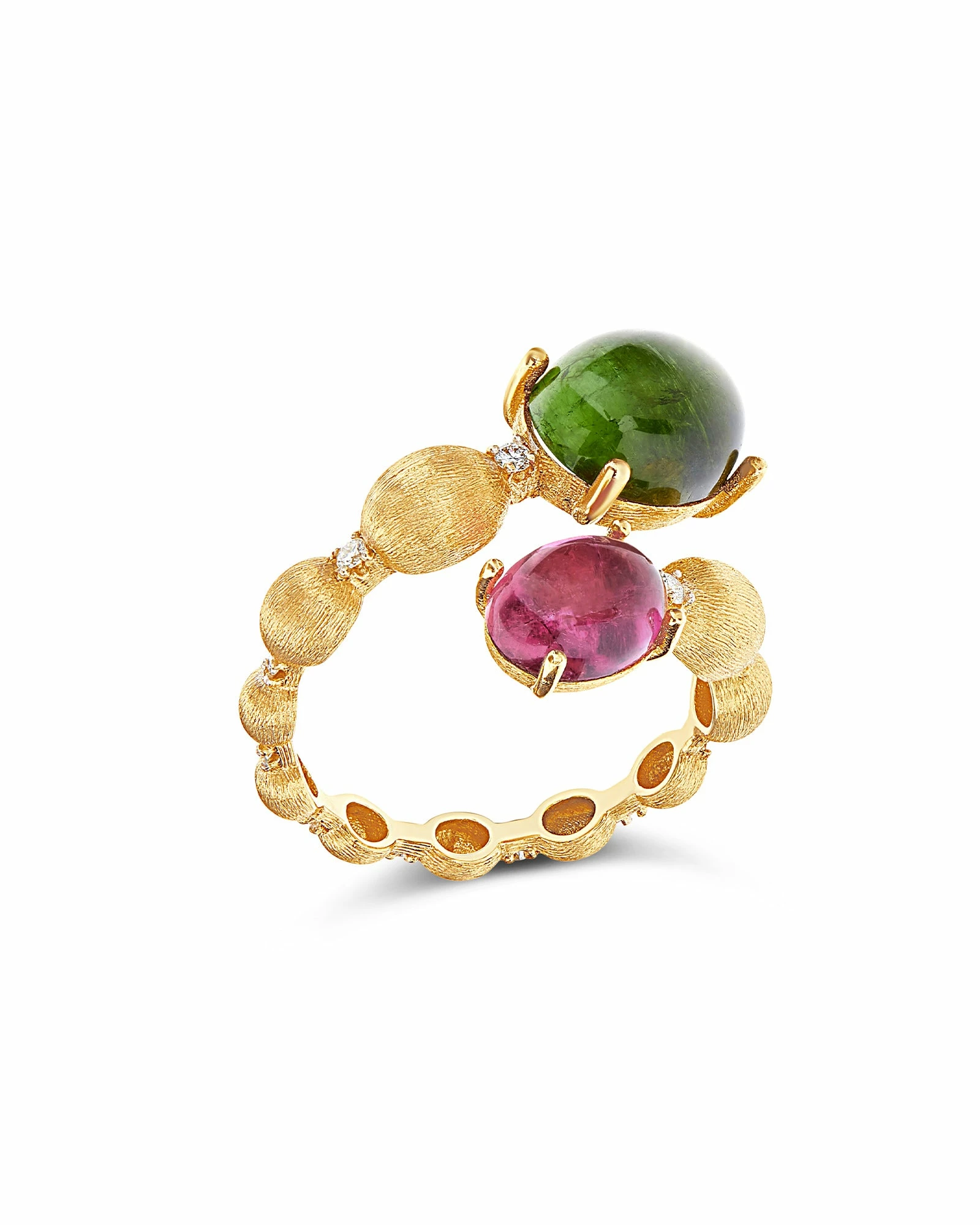 "Tourmalines" Gold And Diamonds, Green And Pink Tourmalines Ring (large) 3 "Tourmalines" Gold And Diamonds, Green And Pink Tourmalines Ring (large)