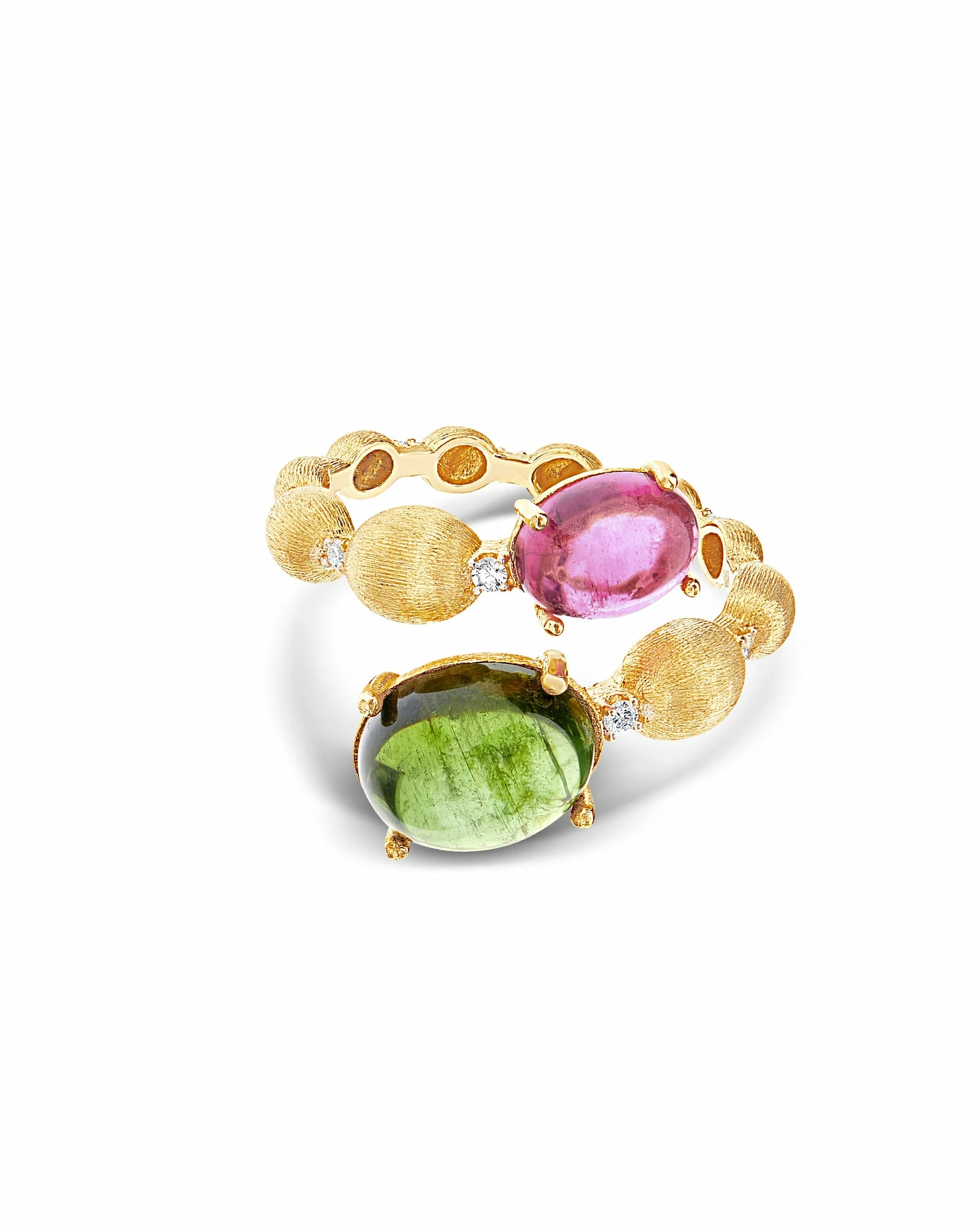 "Tourmalines" Gold And Diamonds, Green And Pink Tourmalines Ring (large) 7 "Tourmalines" Gold And Diamonds, Green And Pink Tourmalines Ring (large) - Image 5